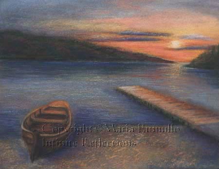 pastel seascape entitled the pier