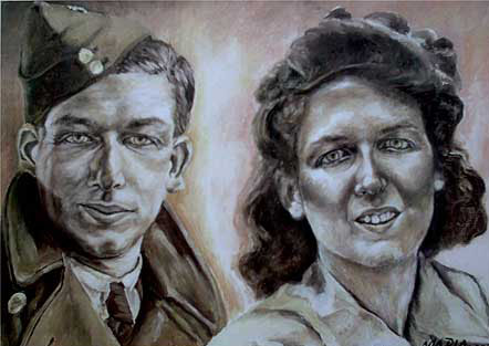 sepia portrait of couple