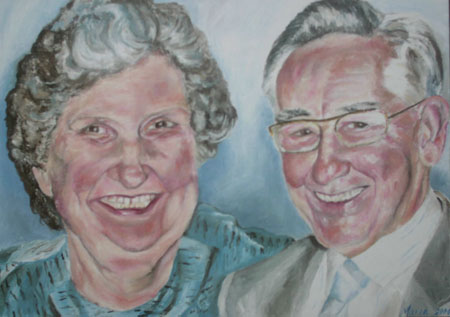 commissioned oil painting of couple